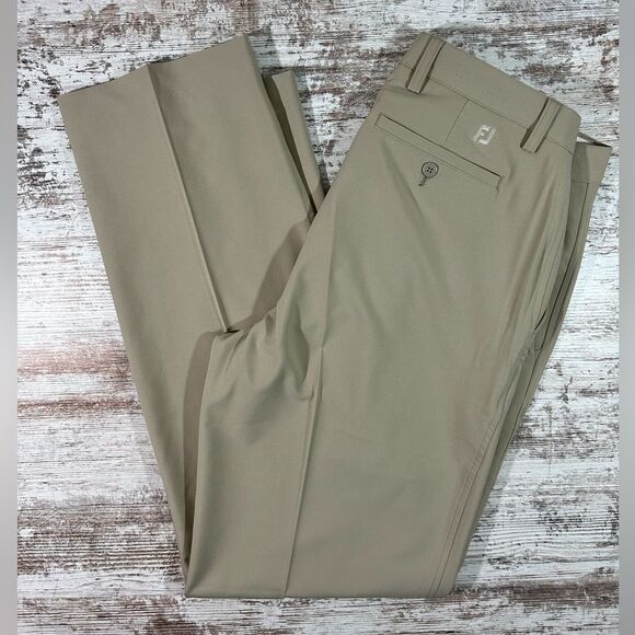 FootJoy Other - NWOT Footjoy FJ tan flat front golf pants size 38 x 34 polyester spandex